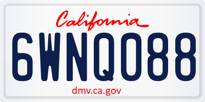 CA license plate 6WNQ088