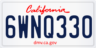 CA license plate 6WNQ330