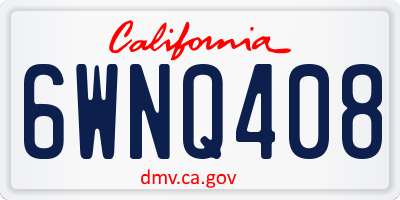CA license plate 6WNQ408