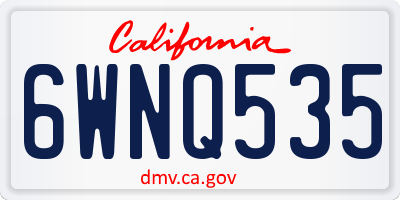 CA license plate 6WNQ535