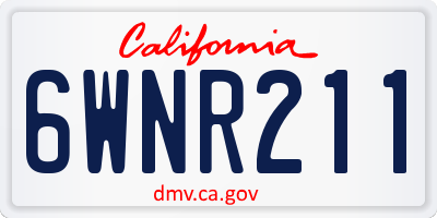 CA license plate 6WNR211
