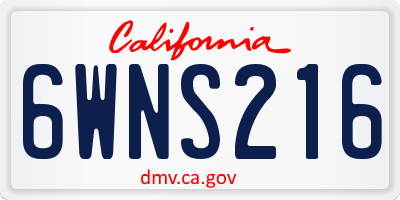 CA license plate 6WNS216