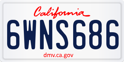 CA license plate 6WNS686
