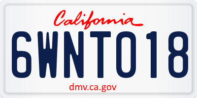 CA license plate 6WNT018