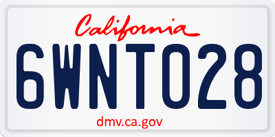 CA license plate 6WNT028