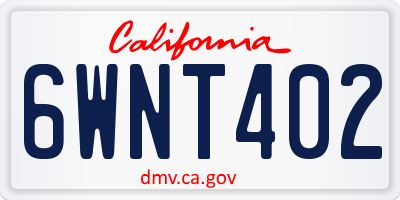 CA license plate 6WNT402