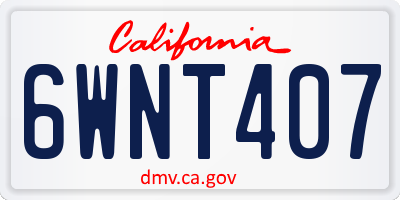 CA license plate 6WNT407