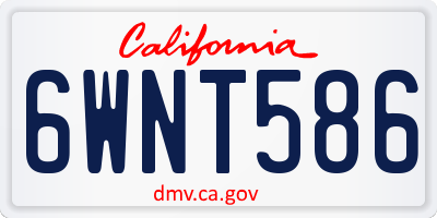 CA license plate 6WNT586