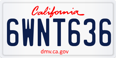 CA license plate 6WNT636