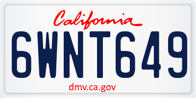 CA license plate 6WNT649