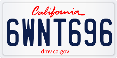 CA license plate 6WNT696