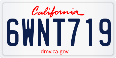 CA license plate 6WNT719
