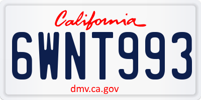 CA license plate 6WNT993