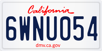 CA license plate 6WNU054
