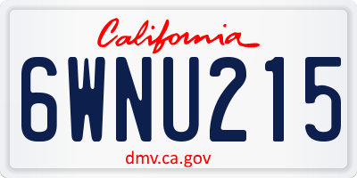 CA license plate 6WNU215