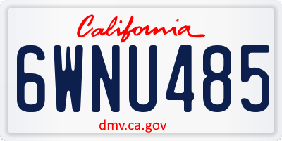 CA license plate 6WNU485