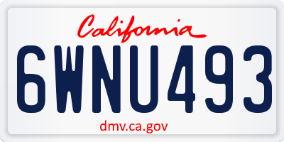 CA license plate 6WNU493
