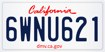 CA license plate 6WNU621