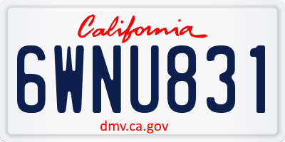 CA license plate 6WNU831