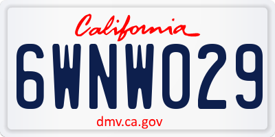 CA license plate 6WNW029