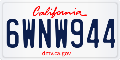 CA license plate 6WNW944