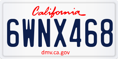 CA license plate 6WNX468