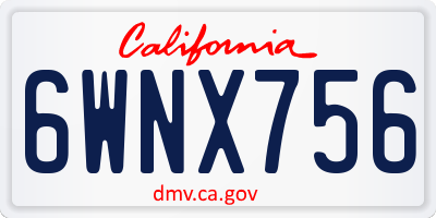 CA license plate 6WNX756