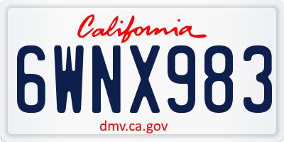 CA license plate 6WNX983