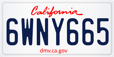 CA license plate 6WNY665