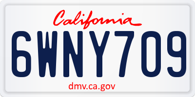 CA license plate 6WNY709