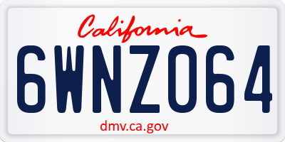 CA license plate 6WNZ064