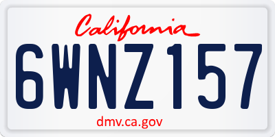 CA license plate 6WNZ157