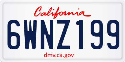 CA license plate 6WNZ199