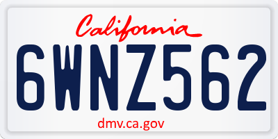 CA license plate 6WNZ562