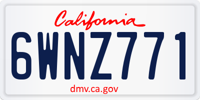 CA license plate 6WNZ771
