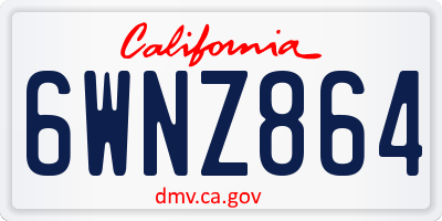 CA license plate 6WNZ864