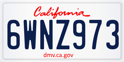 CA license plate 6WNZ973