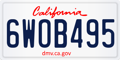 CA license plate 6WOB495