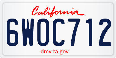 CA license plate 6WOC712
