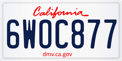 CA license plate 6WOC877