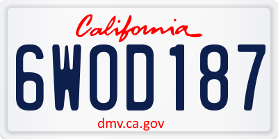 CA license plate 6WOD187