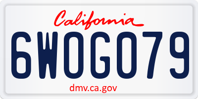 CA license plate 6WOG079