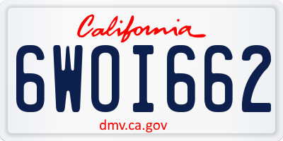 CA license plate 6WOI662