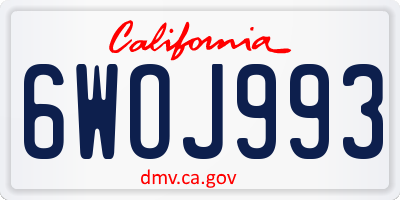 CA license plate 6WOJ993