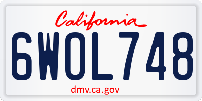 CA license plate 6WOL748