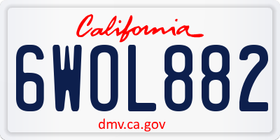 CA license plate 6WOL882
