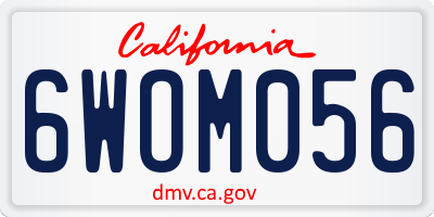 CA license plate 6WOM056