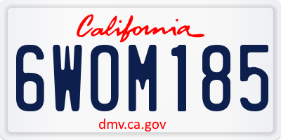 CA license plate 6WOM185