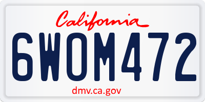 CA license plate 6WOM472