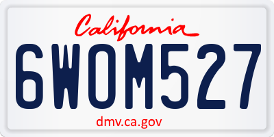 CA license plate 6WOM527